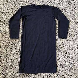 Sofie D’Hoore Dress Long Sleeve 100% Wool Navy Blue Side Pockets Size 34 XS